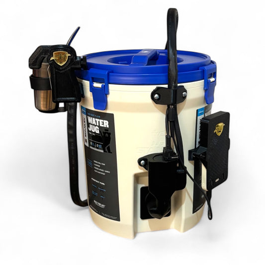 Garrafa Tereré Jet Stanley Bege c/ Azul 7,5 L com Bateria Recarregável