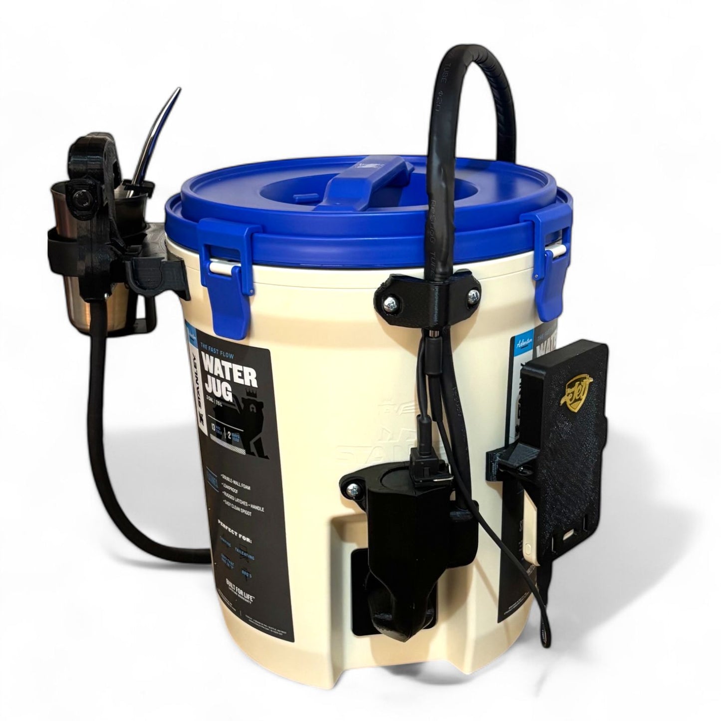 Garrafa Tereré Jet Stanley Bege c/ Azul 7,5 L com Bateria Recarregável